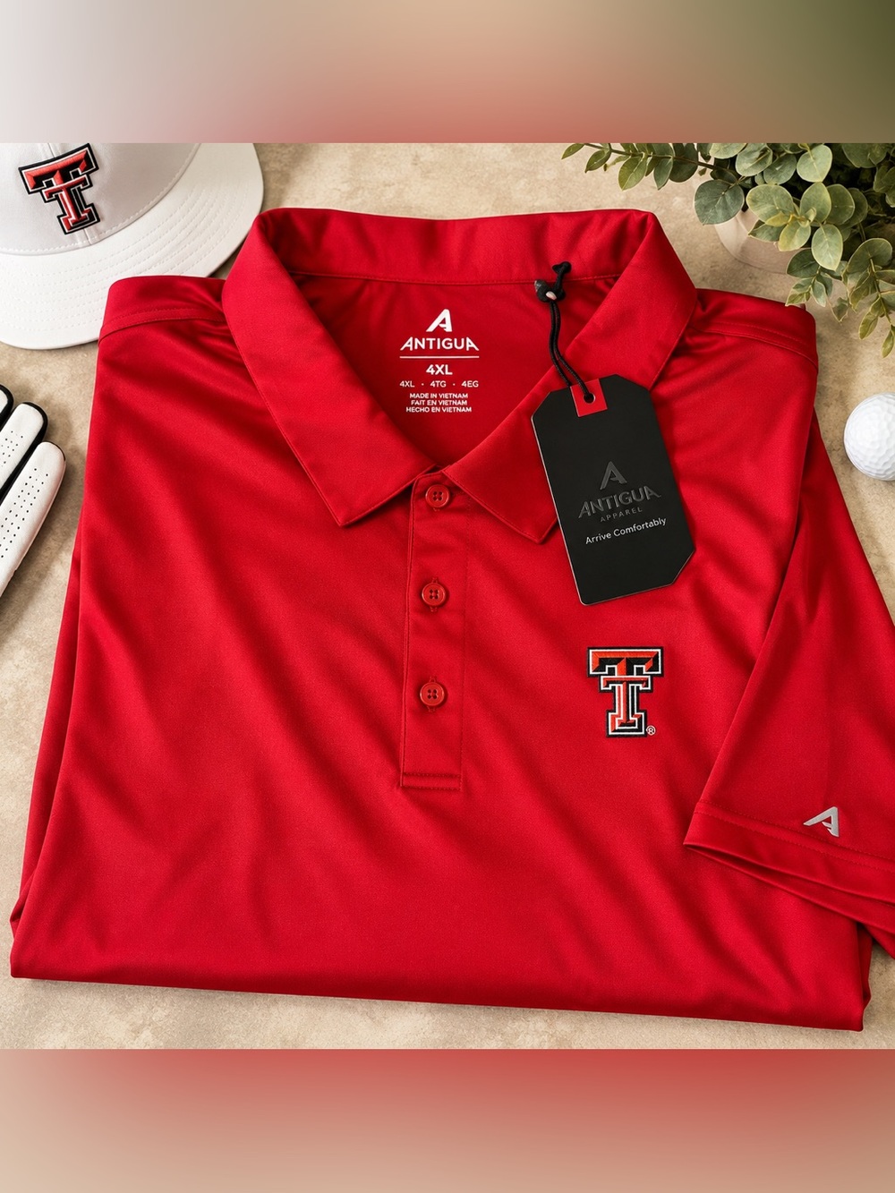 Antigua Texas Tech Red Raiders Polo Men’s 4XL NWT Red NCAA Performance